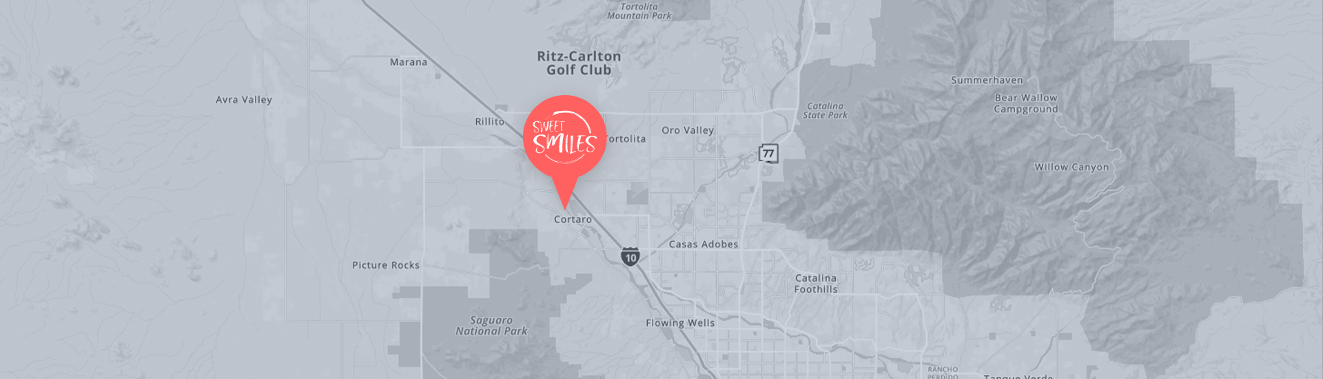 Map showing location of dental office in Marana
