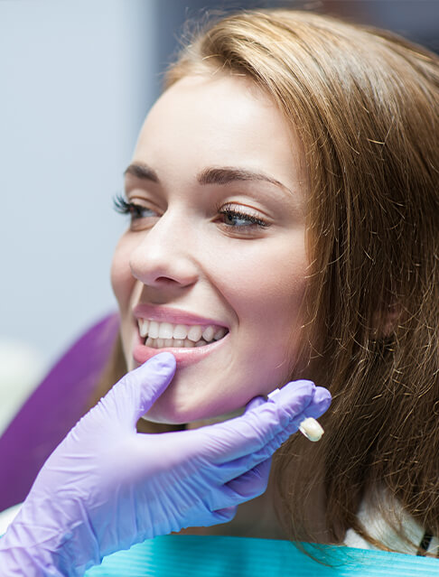 Man at dentist in Tucson getting dental crowns