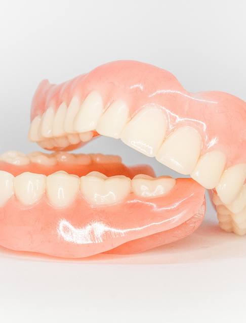 Close-up of full dentures in Marana, AZ