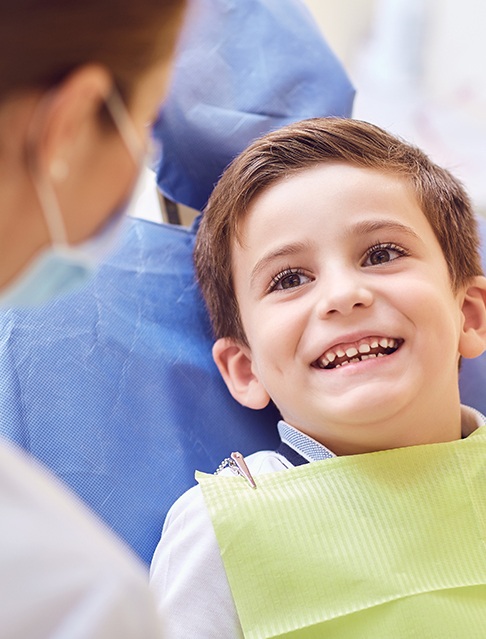 Child smiling during Phase 1 pediatric orthodontics screening