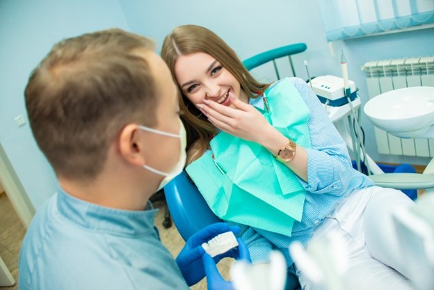 A patient receiving orthodontic treatment.